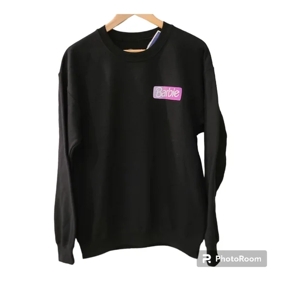 Barbie Dream Car Sweatshirt Black Size M Barbie Movie Purple Corvette - Picture 2 of 10